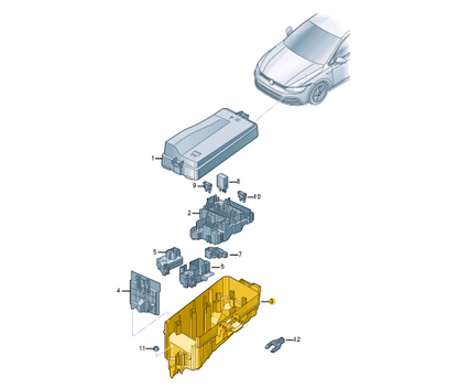 NEW VW GOLF MK8 CD1 FUSE BOX RELAY COVER HOUSING 5WA907361A ORIGINAL
