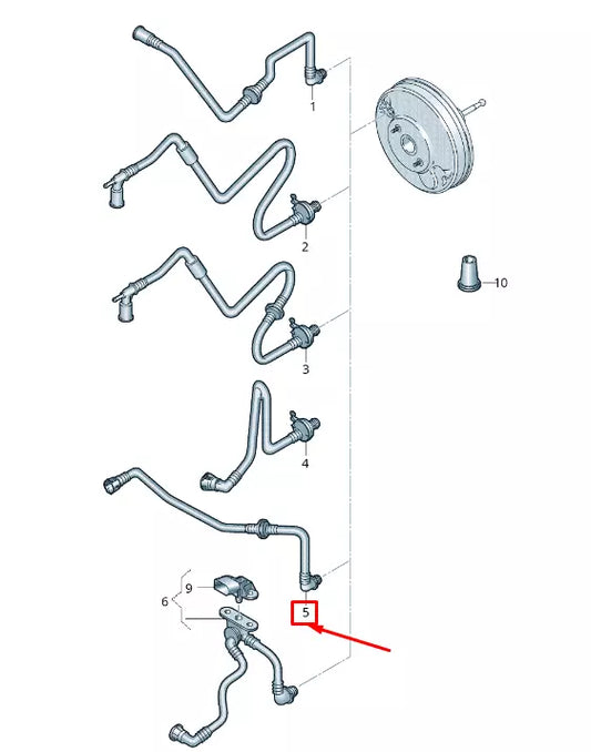 NEW VOLKSWAGEN CADDY 2K MK3 VACUUM BRAKE PIPE LHD 2K5611931G