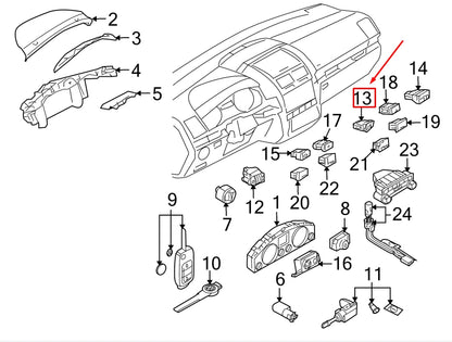 NEW VW TOUAREG 7L HAZARD WARNING BUTTON 7L6953235A3X1 ORIGINAL