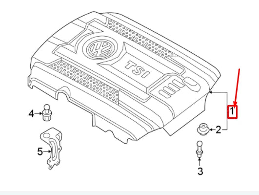 NEW VOLKSWAGEN TIGUAN AD MK2 ENGINE COVER 06K103925CL ORIGINAL
