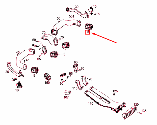 NEW MERCEDES-BENZ VITO W447 FRONT AIR NOZZLE A44783000549051 ORIGINAL