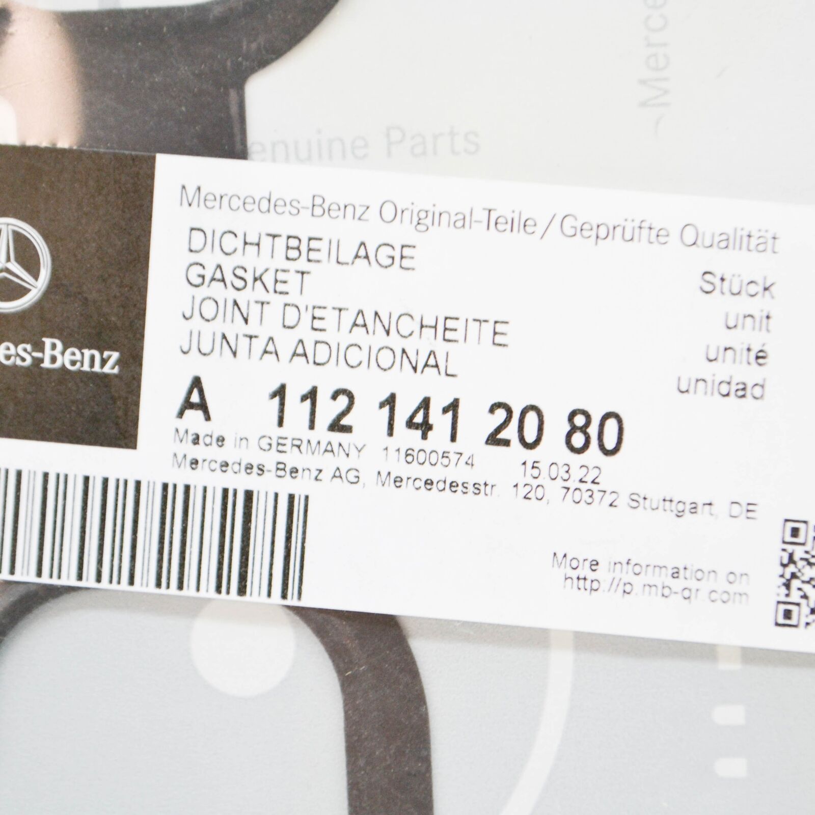 NEW MERCEDES-BENZ ML W163 INTAKE MANIFOLD GASKET A1121412080 ORIGINAL