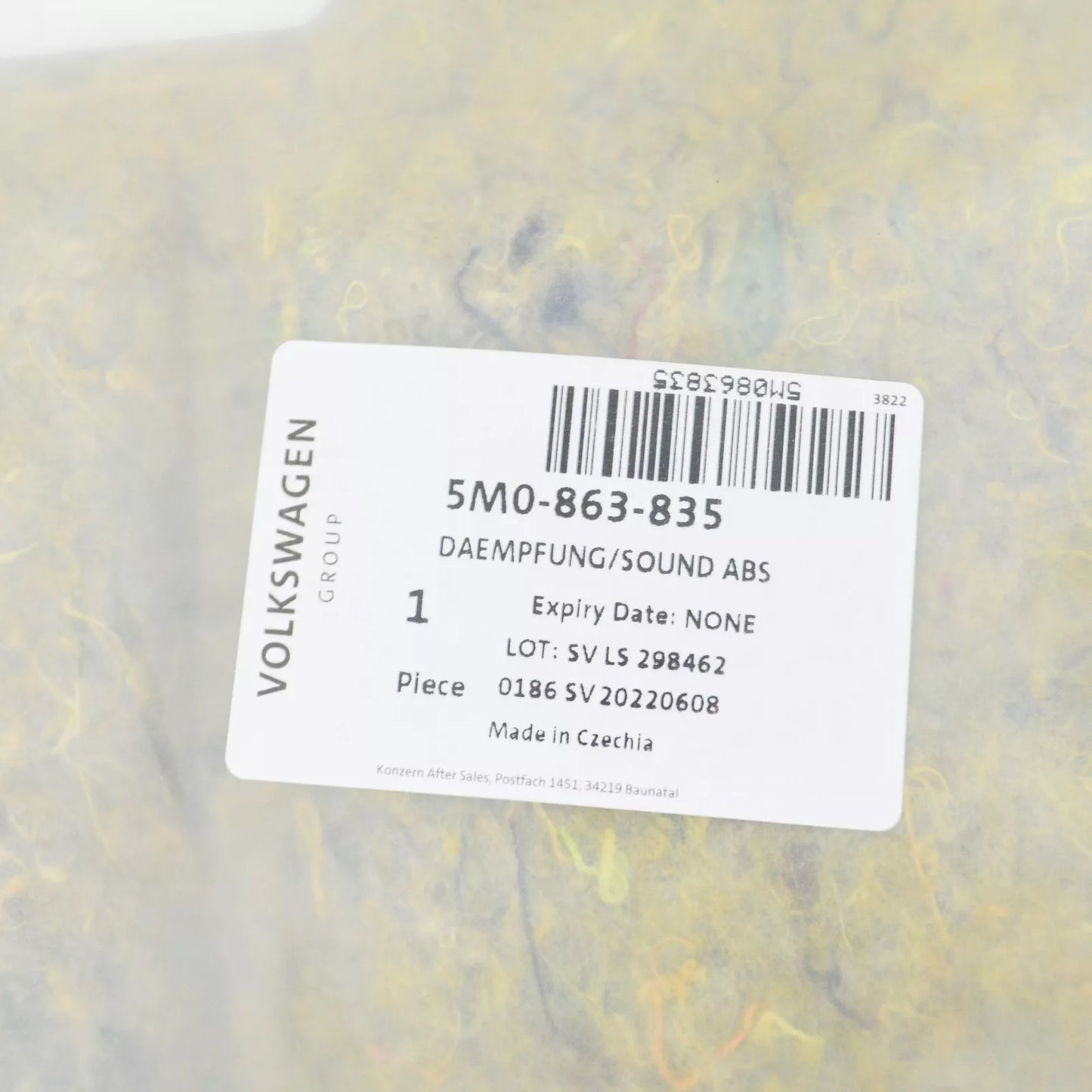 NEW VOLKSWAGEN GOLF MK5 PLUS ENGINE DAMPING SOUND ABSORBER 5M0863835 ORIGINAL