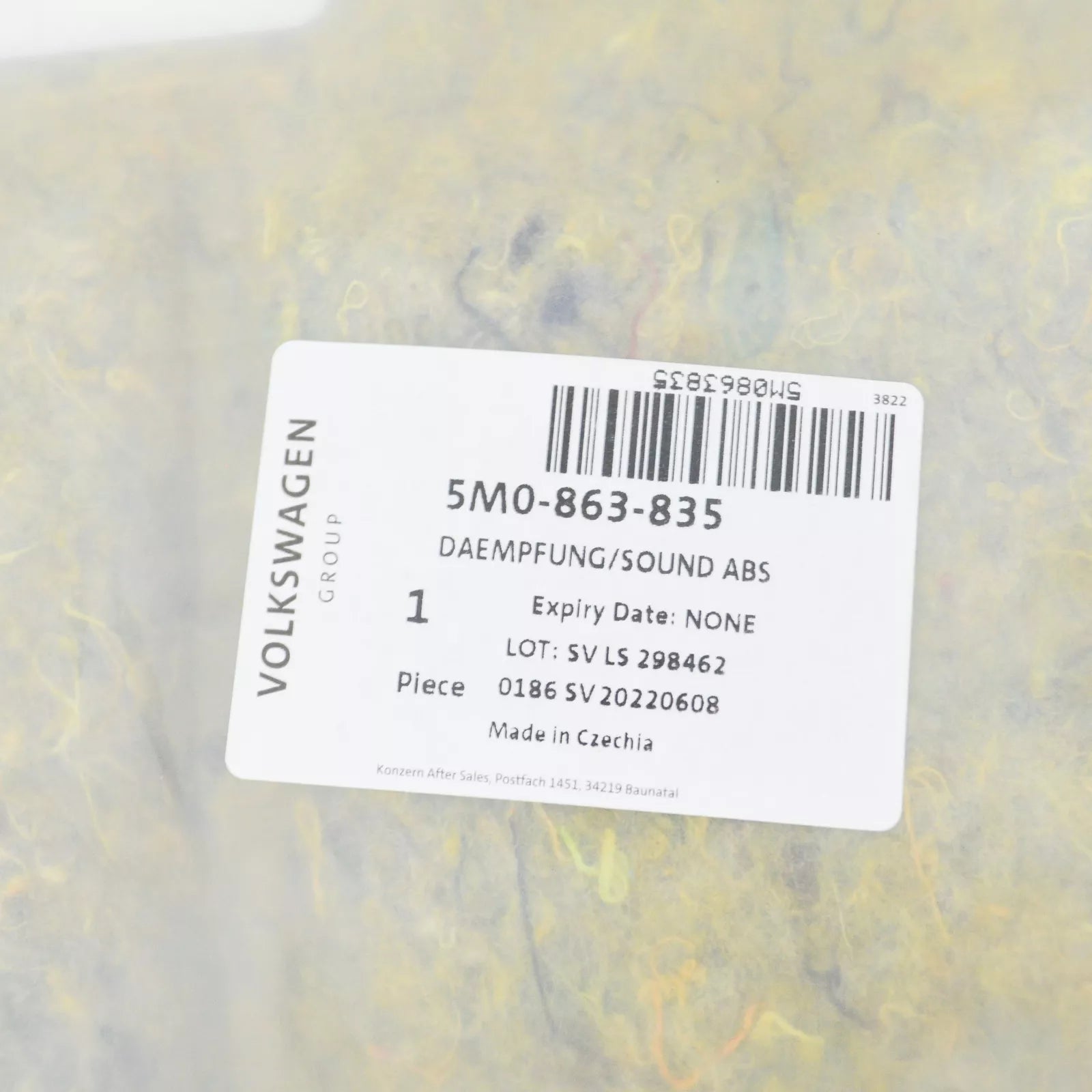 NEW VOLKSWAGEN GOLF MK5 PLUS ENGINE DAMPING SOUND ABSORBER 5M0863835 ORIGINAL