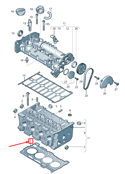 new audi a4 b9 engine cylinder head gasket 04e103383ca original