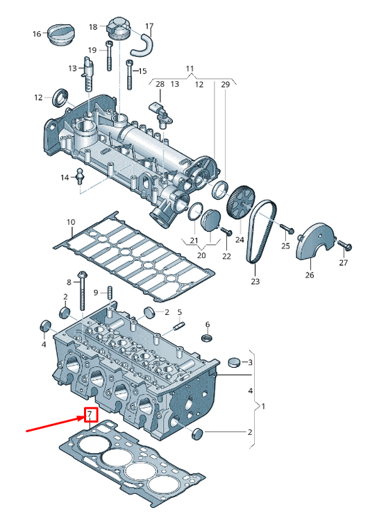 new audi a4 b9 engine cylinder head gasket 04e103383ca original
