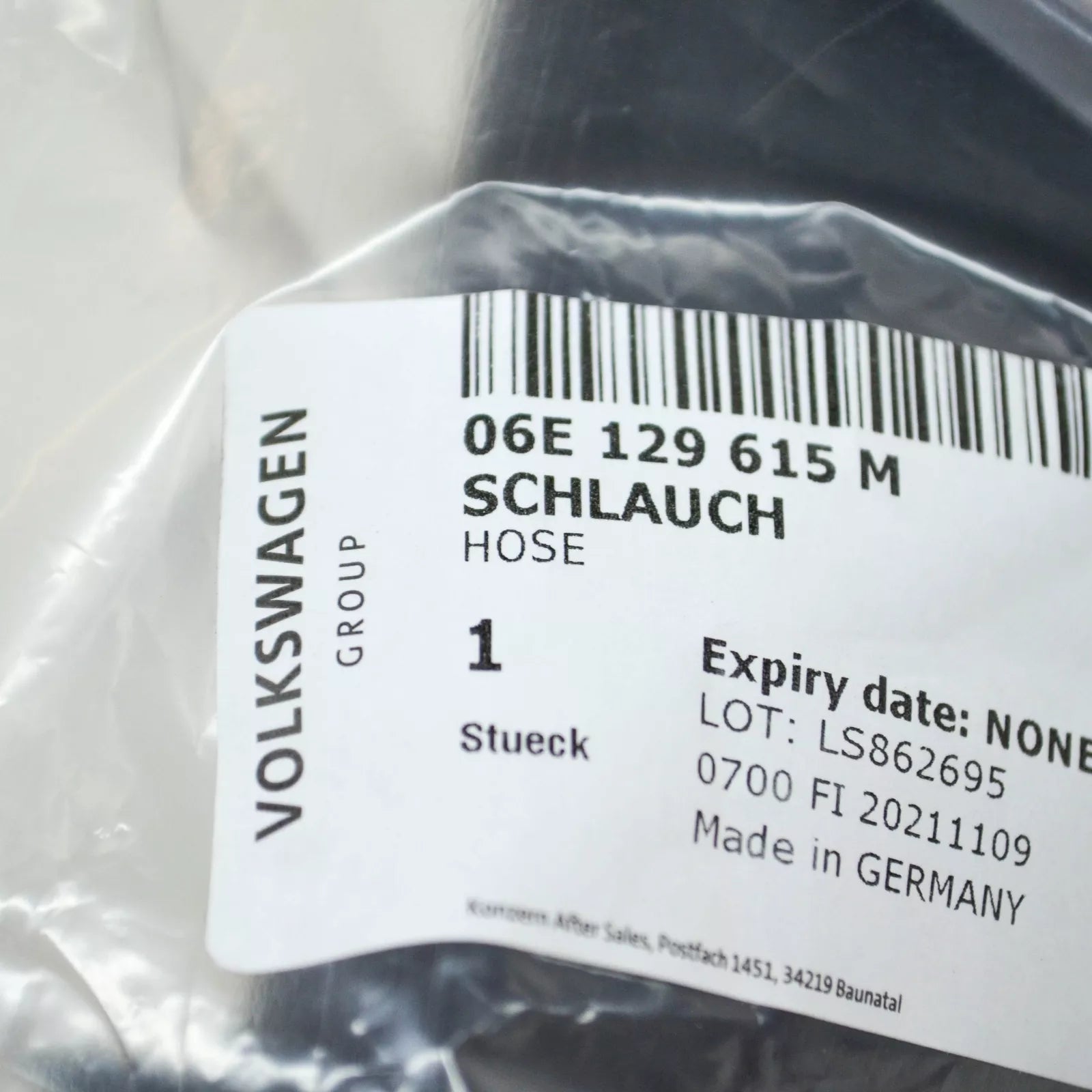 NEW AUDI A6 C7 AIR FILTER INTAKE HOSE 06E129615M