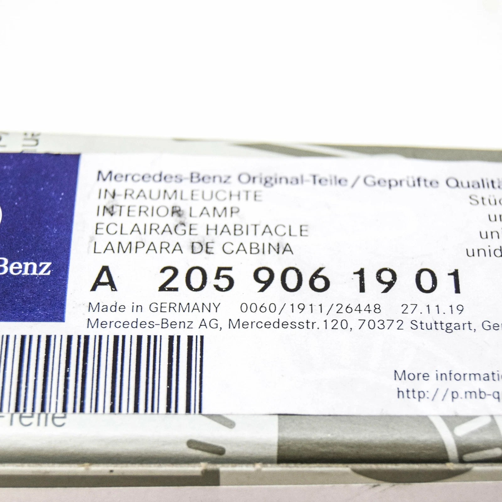NEW MB C W205 REAR LEFT GRAB HANDLE INTERIOR LIGHT A2059061901 ORIGINAL