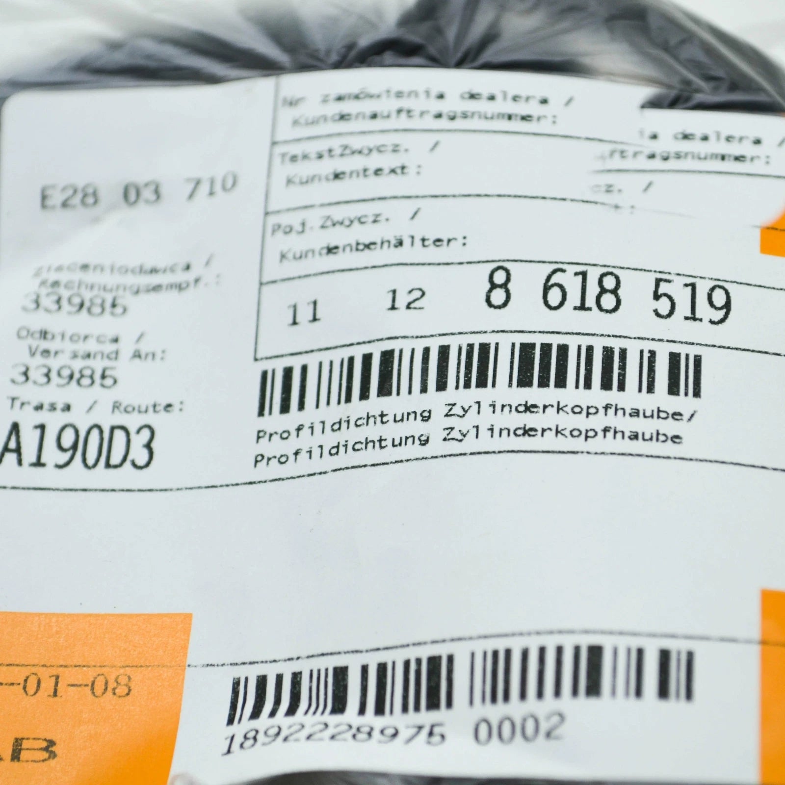 NEW BMW 1 F21 CYLINDER HEAD VALVE COVER GASKET SEAL 11128618519 ORIGINAL