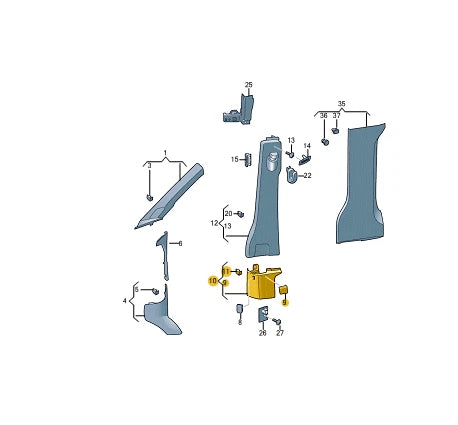 NEW VOLKSWAGEN CRAFTER SZ RIGHT LOWER B-PILLAR TRIM 7C0867292NNA2