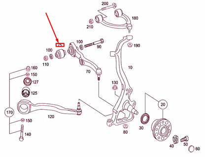 NEW MB S W221 FRONT SPRING CONTROL ARM ELASTOMER BEARING A2213330714 ORIGINAL
