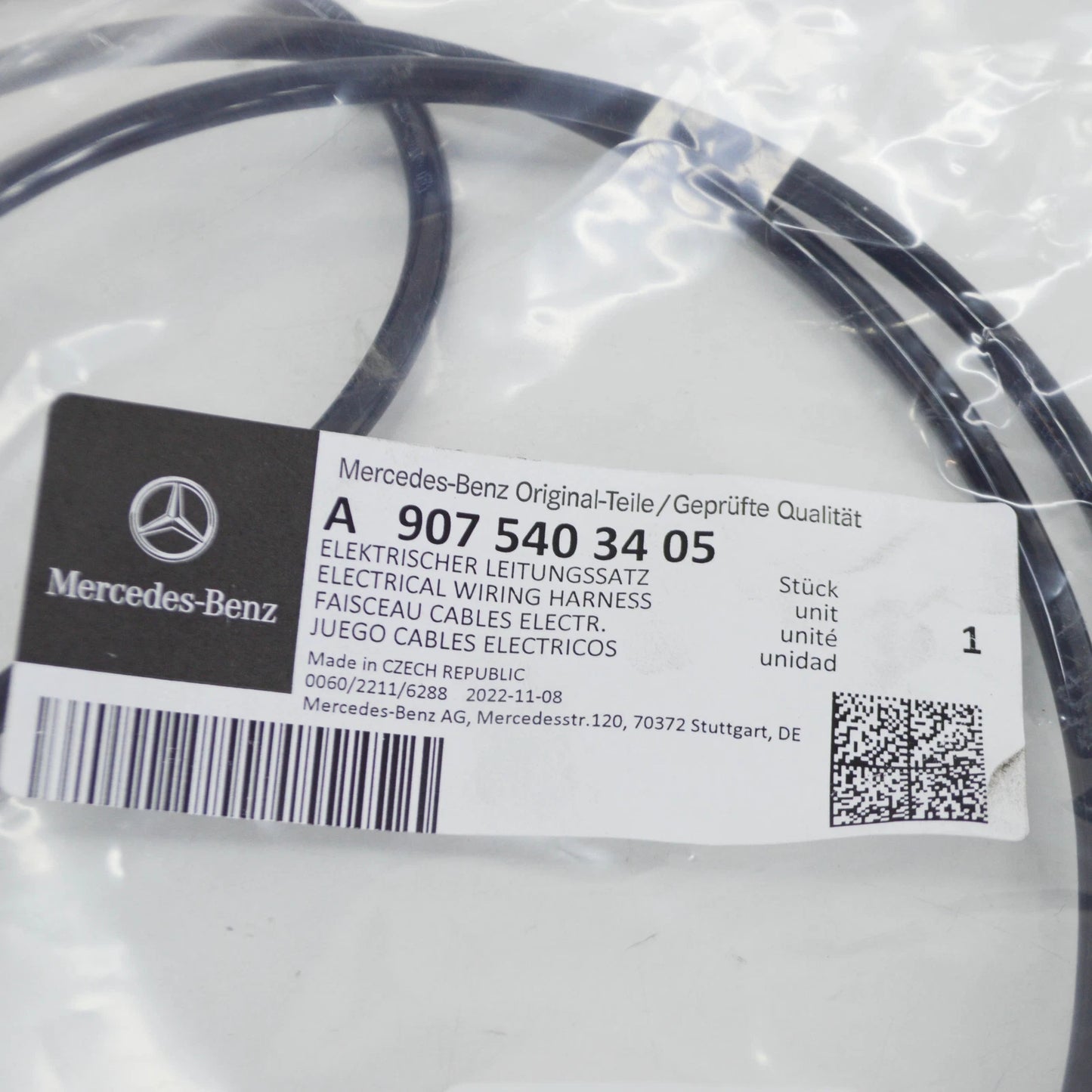 NEW MERCEDES-BENZ SPRINTER 907 REAR LEFT SPEED SENSOR WIRING A9075403405 W