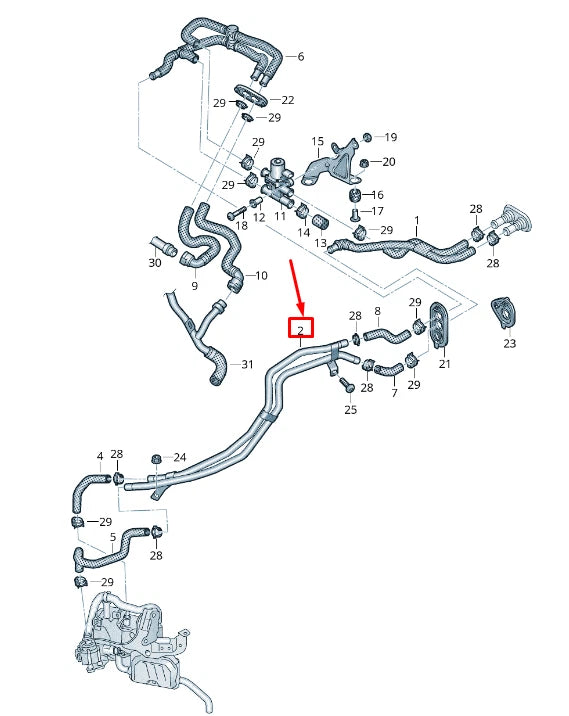 NEW AUDI A4 B9 ENGINE COOLANT PIPE 8W0265235Q