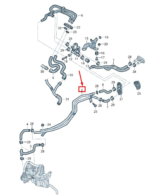 NEW AUDI A4 B9 ENGINE COOLANT PIPE 8W0265235Q