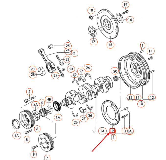 NEW AUDI A4 B7 CRANKSHAFT SPEED SENSOR RING 038105189B ORIGINAL