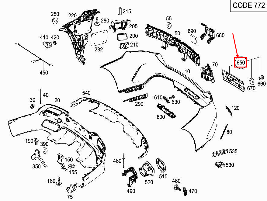 new mercedes-benz gle coupe c292 rear license plate holder a2928800744 original
