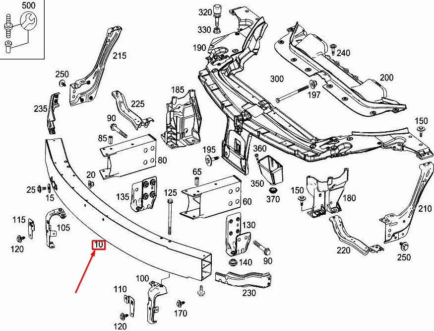 NEW MERCEDES-BENZ SL R231 FRONT BUMPER IMPACT BAR A2316200434 ORIGINAL