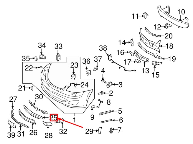 NEW MERCEDES-BENZ S W221 AMG FRONT BUMPER CENTER GRILLE A2218850353 ORIGINAL