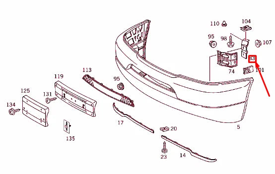NEW MB ML W163 FRONT BUMPER RIGHT MOUNTING BRACKET A1638850614 ORIGINAL