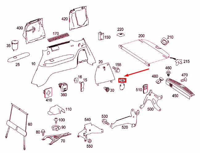 NEW MB GL X164 ROLLER BLIND MOUNTING COVER CAP A16469100339051 ORIGINAL