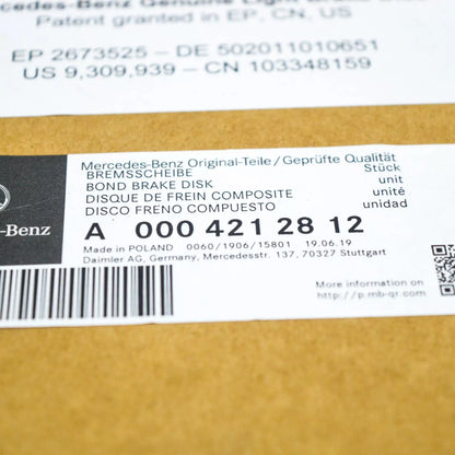 NEW MERCEDES-BENZ E W213 FRONT BOND BRAKE DISC 1 PIECE A0004212812 ORIGINAL