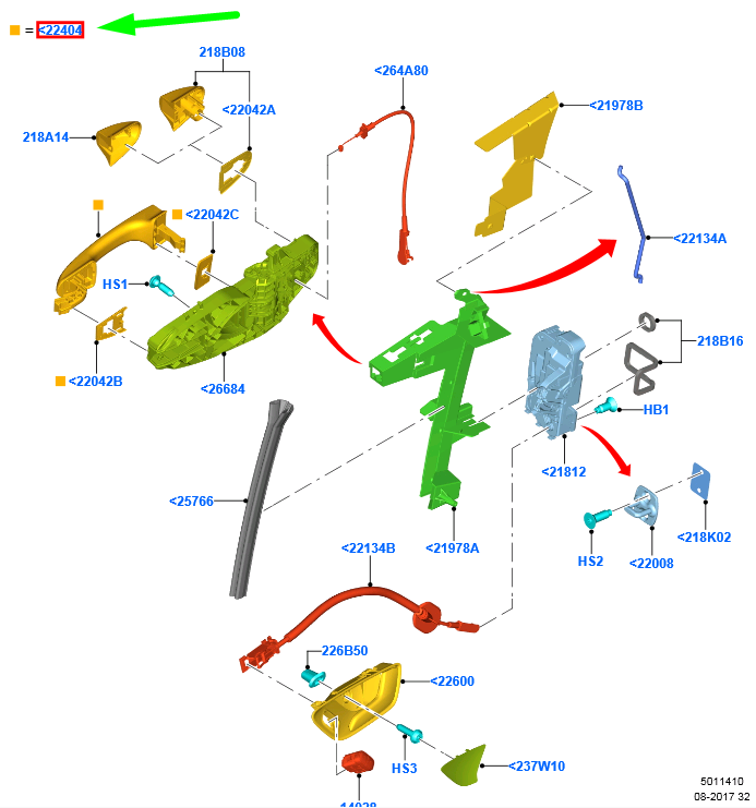 new ford fiesta mk7 front door exterior handle 2126416 original