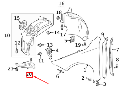 NEW MERCEDES-BENZ A W177 FRONT LEFT FENDER LINER EXTENSION A1776901703 ORIGINAL