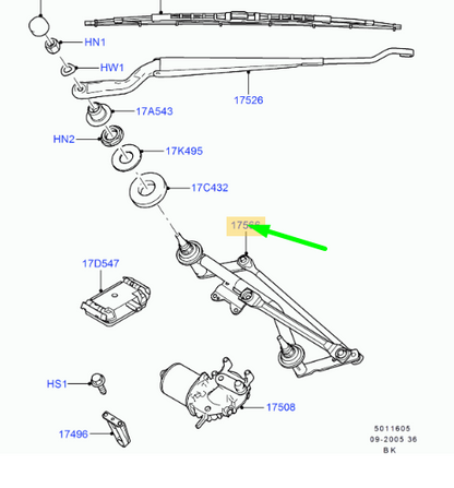 new ford fiesta mk5 front windshield wiper linkage assy rhd 1142902 original