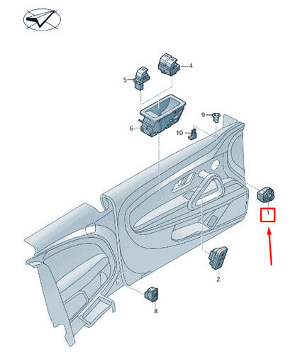 new vw caddy iv sa mk6 adjustable mirror switch rhd 1ka959565ereh original