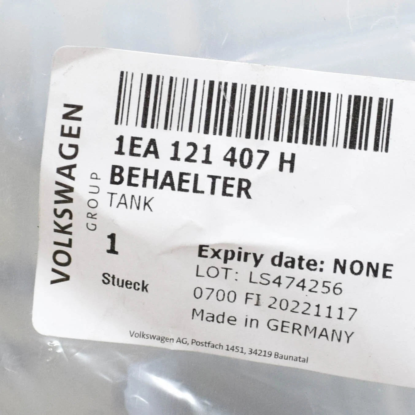 NEW VOLKSWAGEN ID.4 E21 COOLANT EXPANSION TANK 1EA121407H ORIGINAL