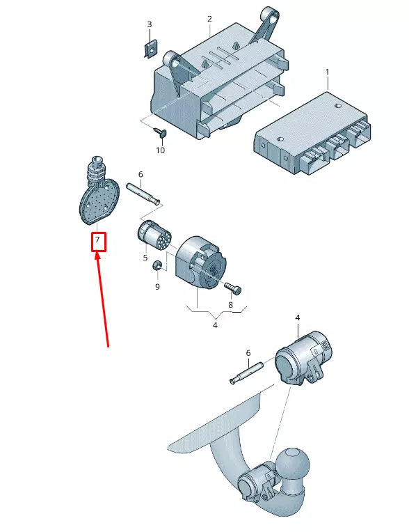 NEW VW TOUAREG 7P MK2 TRAILER TOWING SOCKET HOUSING GROMMET 7H0945527