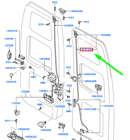 new ford transit mk3 rear left upper loading door lock cable 4067067 original