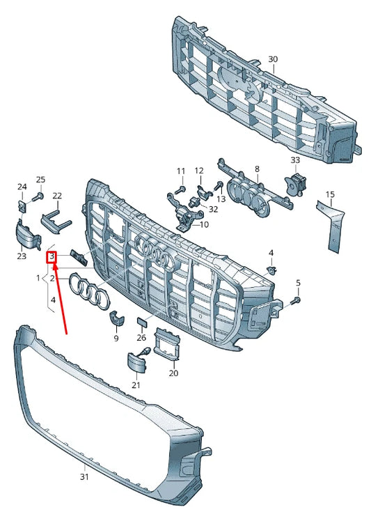 NEW AUDI Q8 SQ8 RADIATOR GRILLE INSCRIPTION 4M88537482ZZ