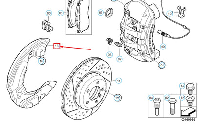 NEW BMW 1 E81 FRONT RIGHT WHEEL BRAKE PROTECTION PLATE 34106780216 ORIGINAL