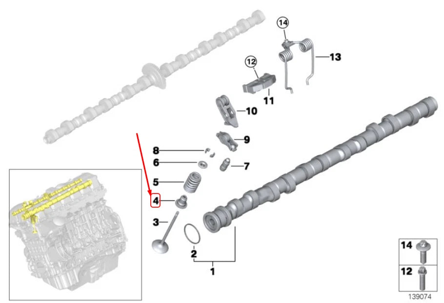 NEW BMW 1 E87 VALVE STEM SEAL RING REPAIR KIT 11340032582 ORIGINAL