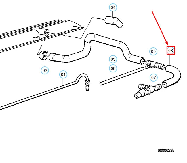 NEW BMW 3 E30 CRANKCASE VENTILATION HOSE 11151284611 1284611 ORIGINAL