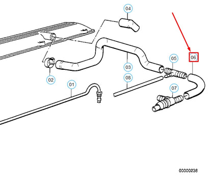 NEW BMW 3 E30 CRANKCASE VENTILATION HOSE 11151284611 1284611 ORIGINAL