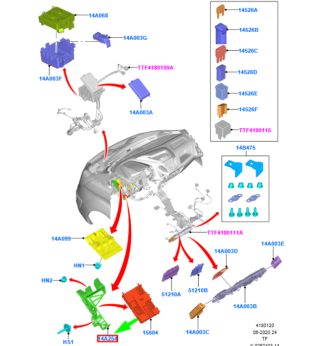 new ford transit custom mk1 smart junction box bracket lhd 1792085 original