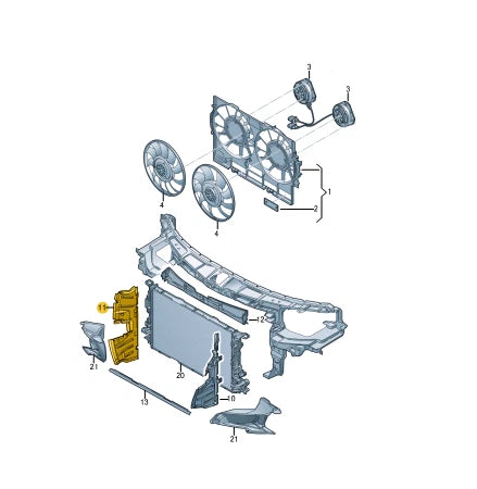 NEW AUDI A7 SPORTBACK 4G RIGHT RADIATOR AIR GUIDE 4G8121284Q ORIGINAL