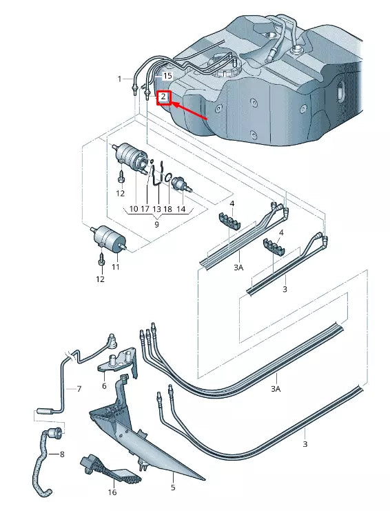 NEW AUDI A3 SPORTBACK 8P FUEL RETURN LINE 1K0201294B