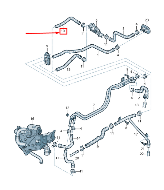 new audi a6 avant c7 engine coolant feed hose 4g1265355g original