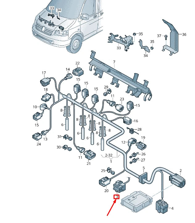 NEW VW TRANSPORTER VI T6 FLAT CONTACT HOUSING 6 PIN 4F0937731A