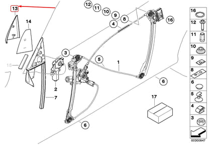 NEW BMW 3 COUPE E46 FRONT RIGHT MIRROR INNER TRIANGLE COVER 51328204176 ORIGINAL