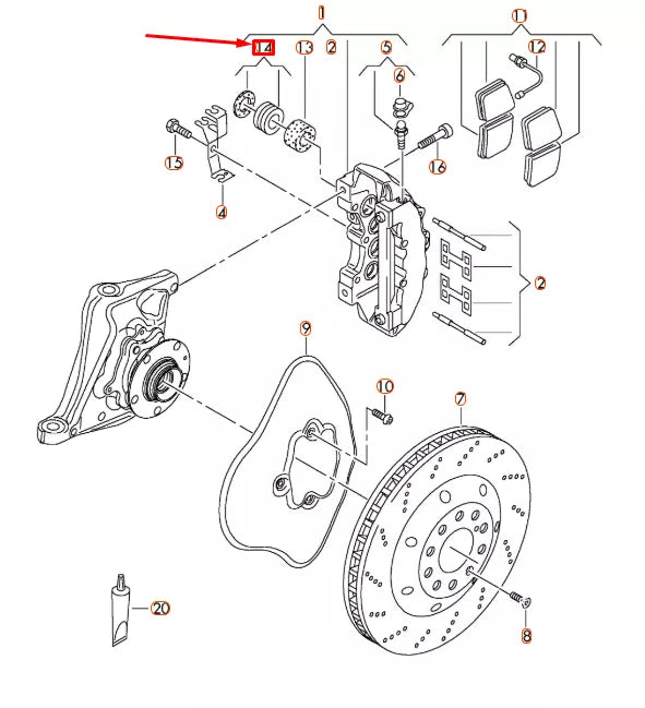 NEW AUDI R8 42 FRONT BRAKE CALIPER HOUSING GASKETS SET 3D0698471 ORIGINAL
