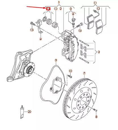 NEW AUDI R8 42 FRONT BRAKE CALIPER HOUSING GASKETS SET 3D0698471 ORIGINAL