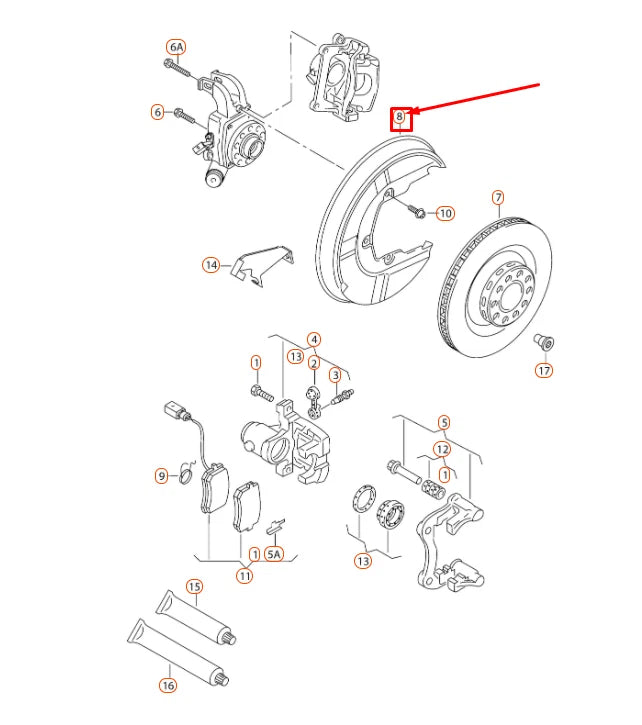 NEW AUDI A4 B7 REAR RIGHT BRAKE DISC COVER PLATE 4F0615612 ORIGINAL