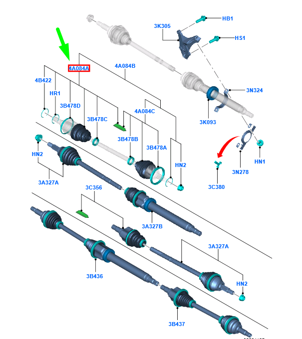 new ford fiesta mk6 front drive shaft inner boot kit 1580206 original