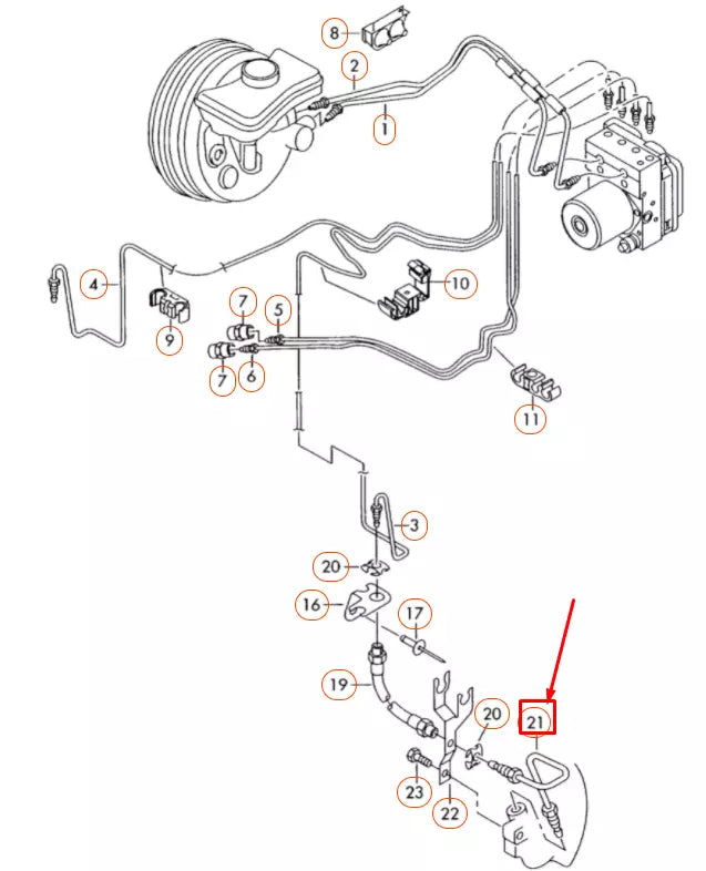 NEW AUDI A6 C6 FRONT RIGHT BRAKE PIPE 4F0611722C ORIGINAL