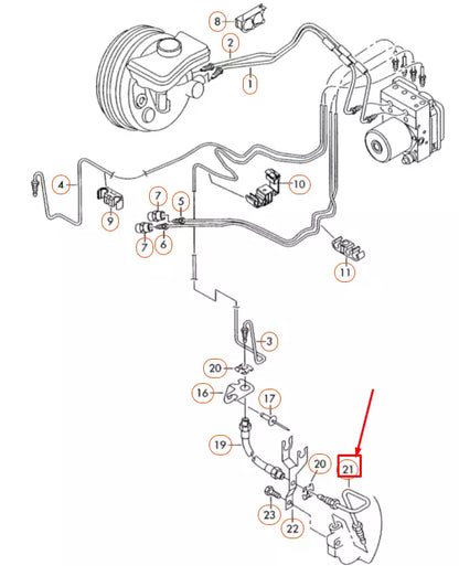 NEW AUDI A6 C6 FRONT RIGHT BRAKE PIPE 4F0611722C ORIGINAL