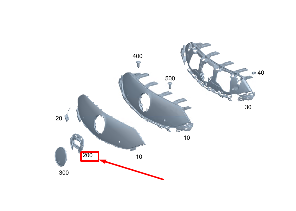 new mercedes-benz eqs v297 radiator grille emblem holder a2978887300 original